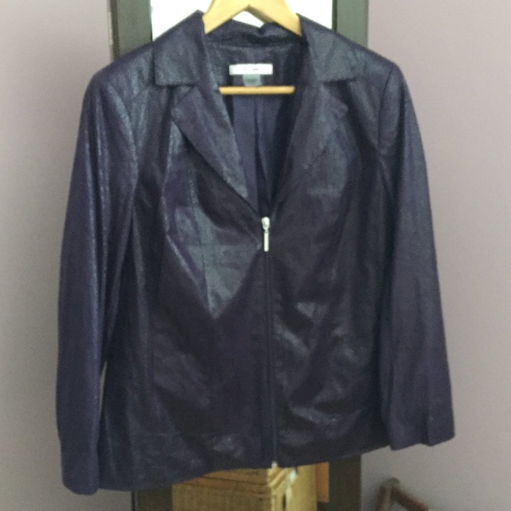 Tan Jay Snakeskin Look Lightweight Purple Jacket